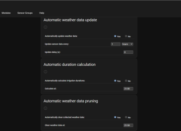 Home Assistant Smart Irrigation General settings page